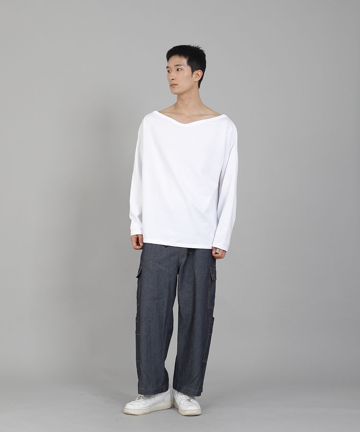 세인트크루(SAINTCREW) 무지 보트넥 스웨트셔츠 PBS-886 화이트