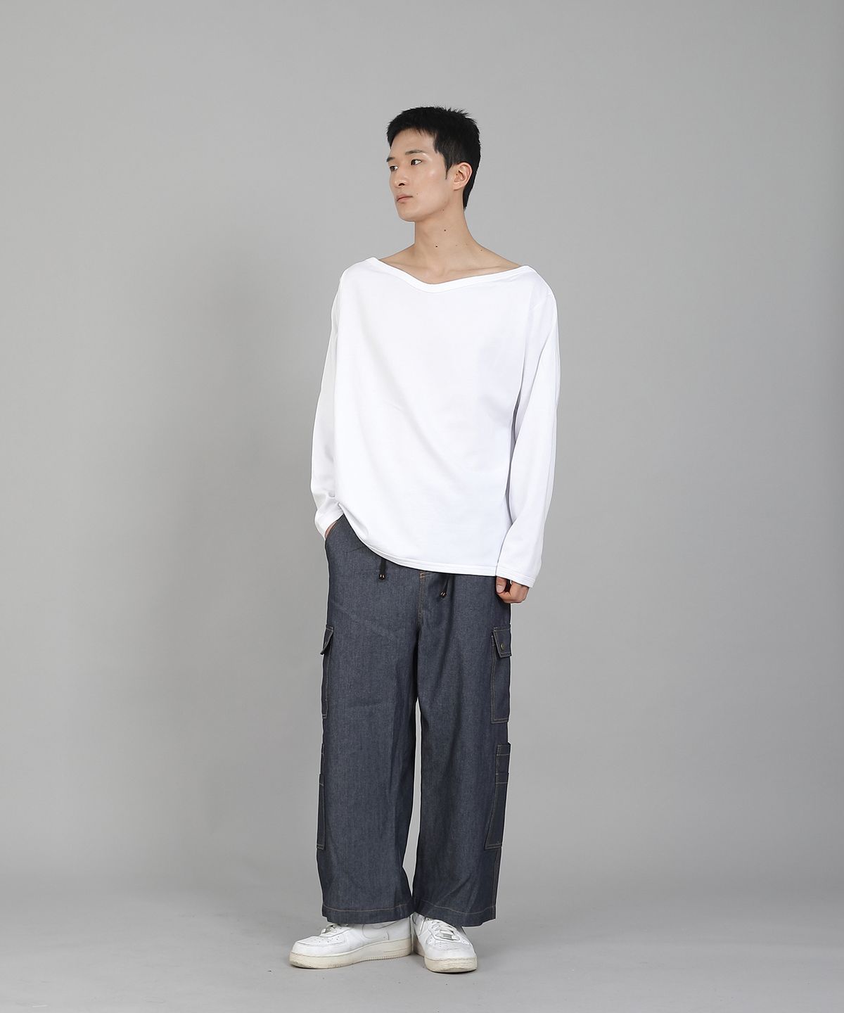 세인트크루(SAINTCREW) 무지 보트넥 스웨트셔츠 PBS-886 화이트