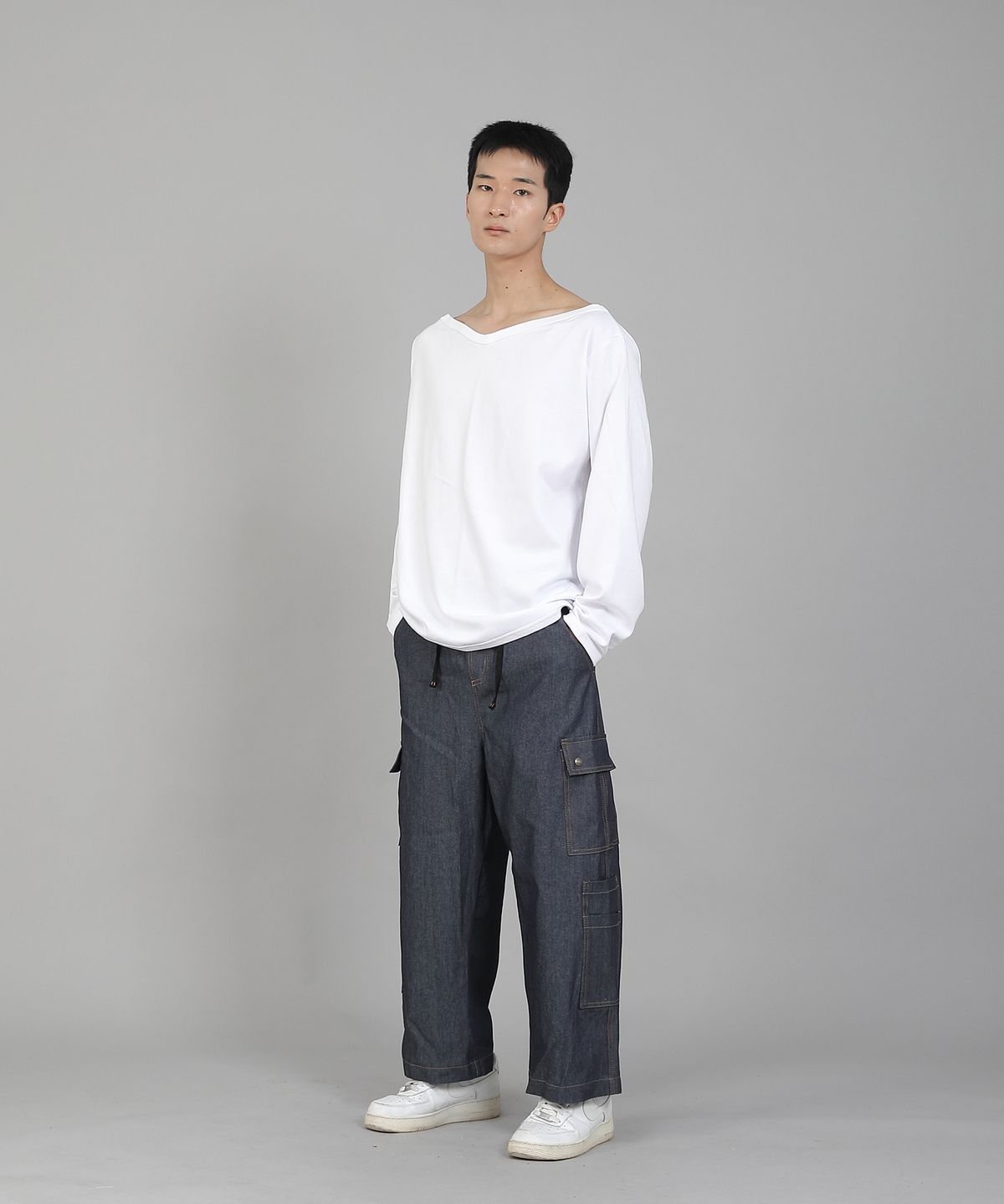 세인트크루(SAINTCREW) 무지 보트넥 스웨트셔츠 PBS-886 화이트