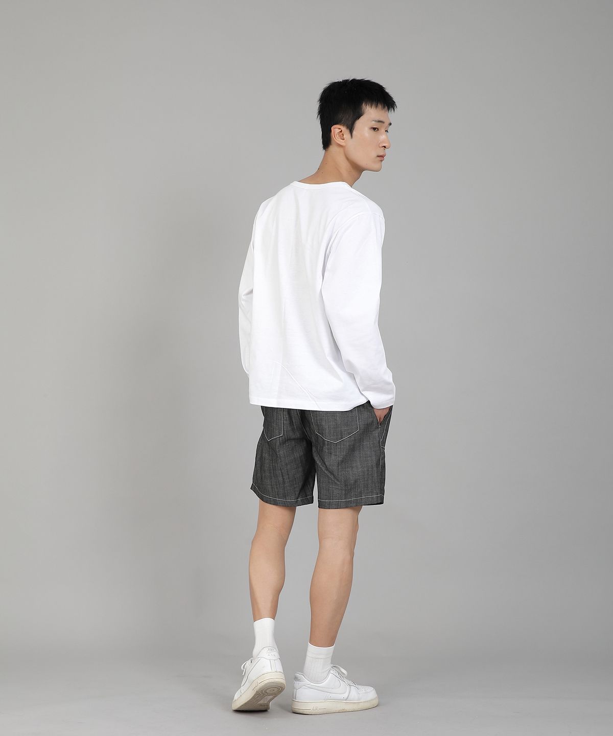 세인트크루(SAINTCREW) 무지 V넥 긴팔티셔츠 RVL-877 화이트