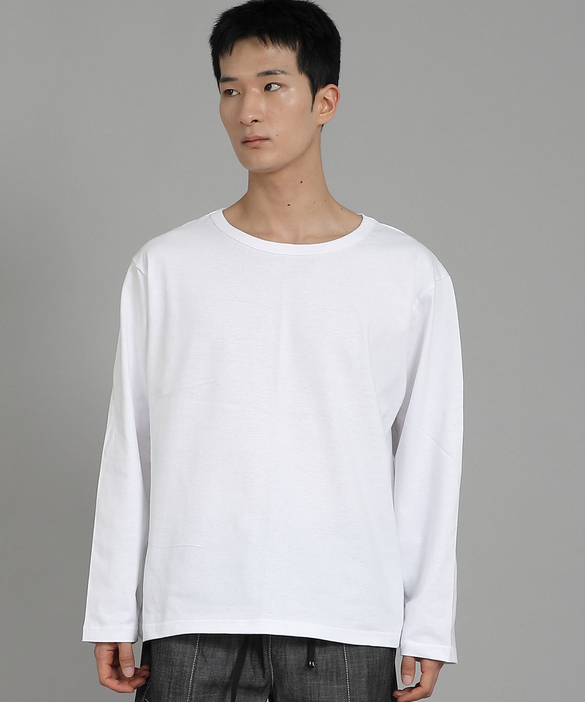 세인트크루(SAINTCREW) 무지 R넥 긴팔티셔츠 RRL-875 화이트