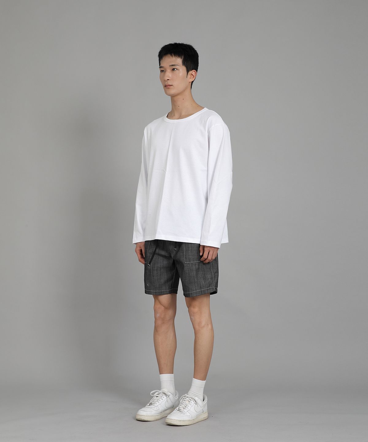 세인트크루(SAINTCREW) 무지 R넥 긴팔티셔츠 RRL-875 화이트
