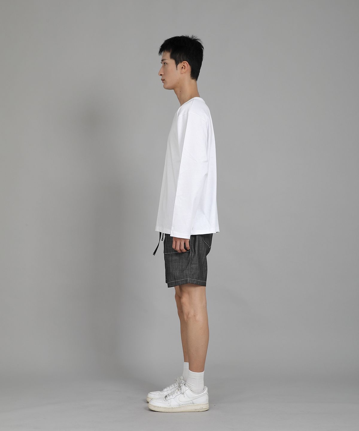 세인트크루(SAINTCREW) 무지 R넥 긴팔티셔츠 RRL-875 화이트