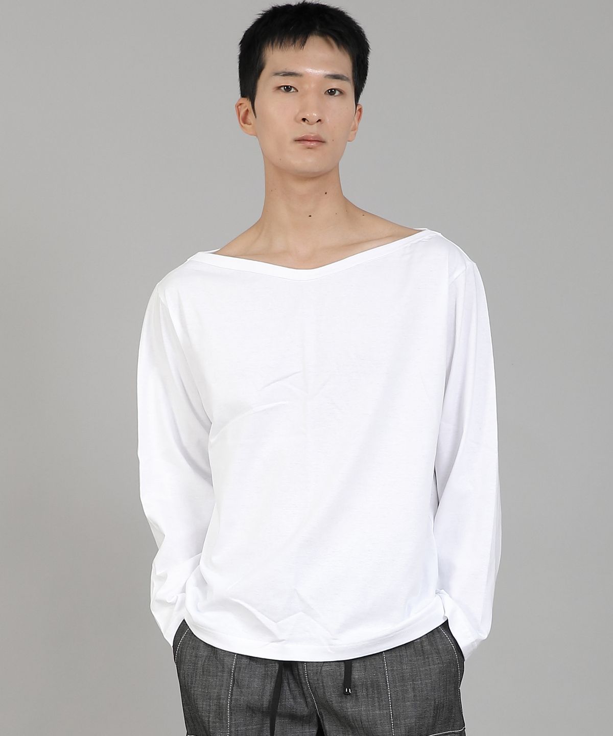 세인트크루(SAINTCREW) 무지 보트넥 긴팔티셔츠 RBL-878 화이트
