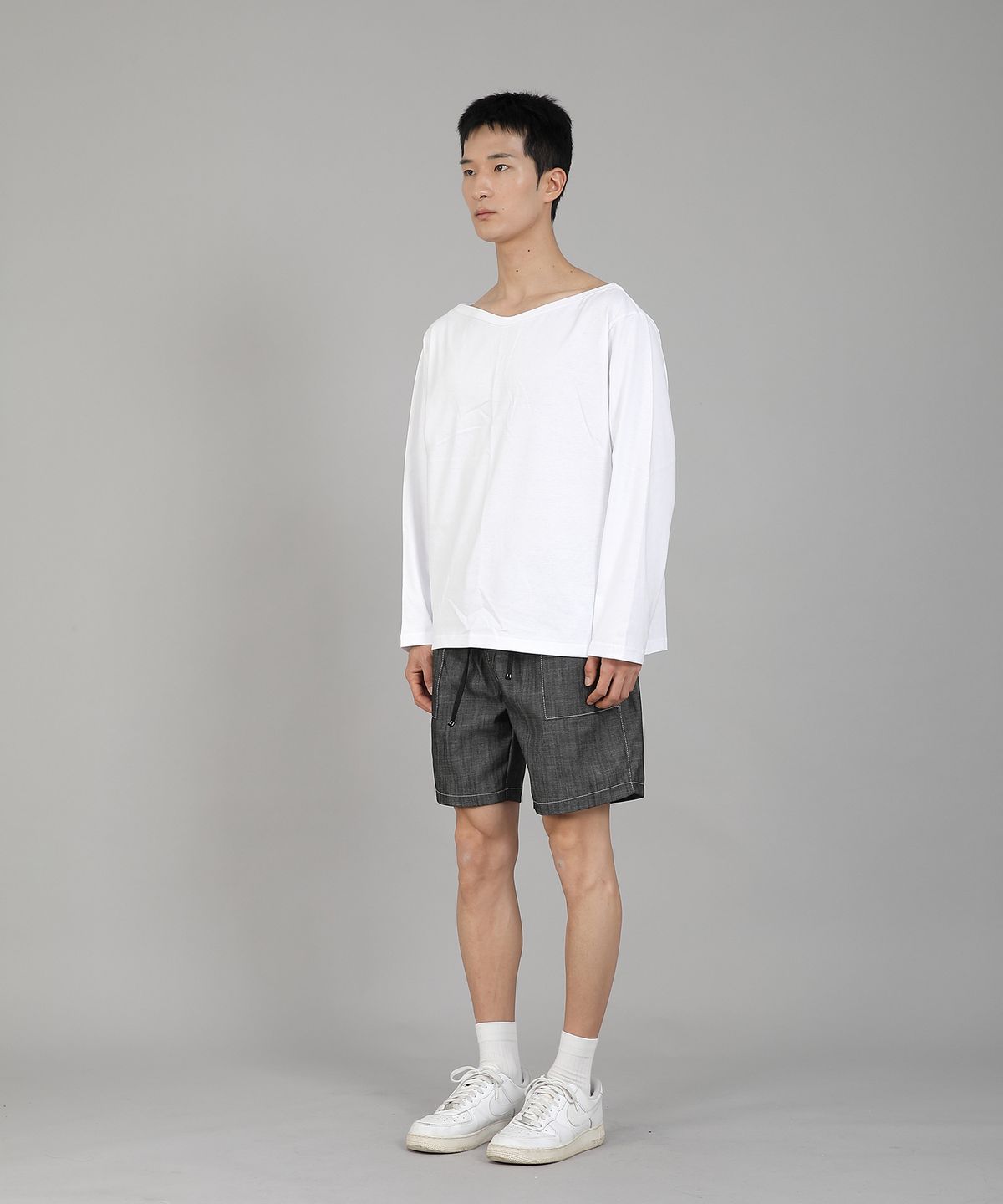 세인트크루(SAINTCREW) 무지 보트넥 긴팔티셔츠 RBL-878 화이트