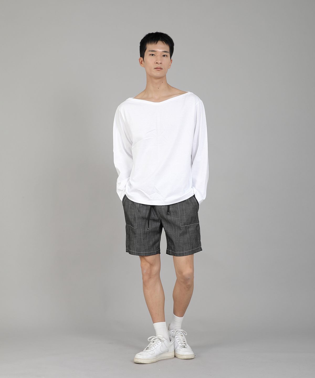 세인트크루(SAINTCREW) 무지 보트넥 긴팔티셔츠 RBL-878 화이트