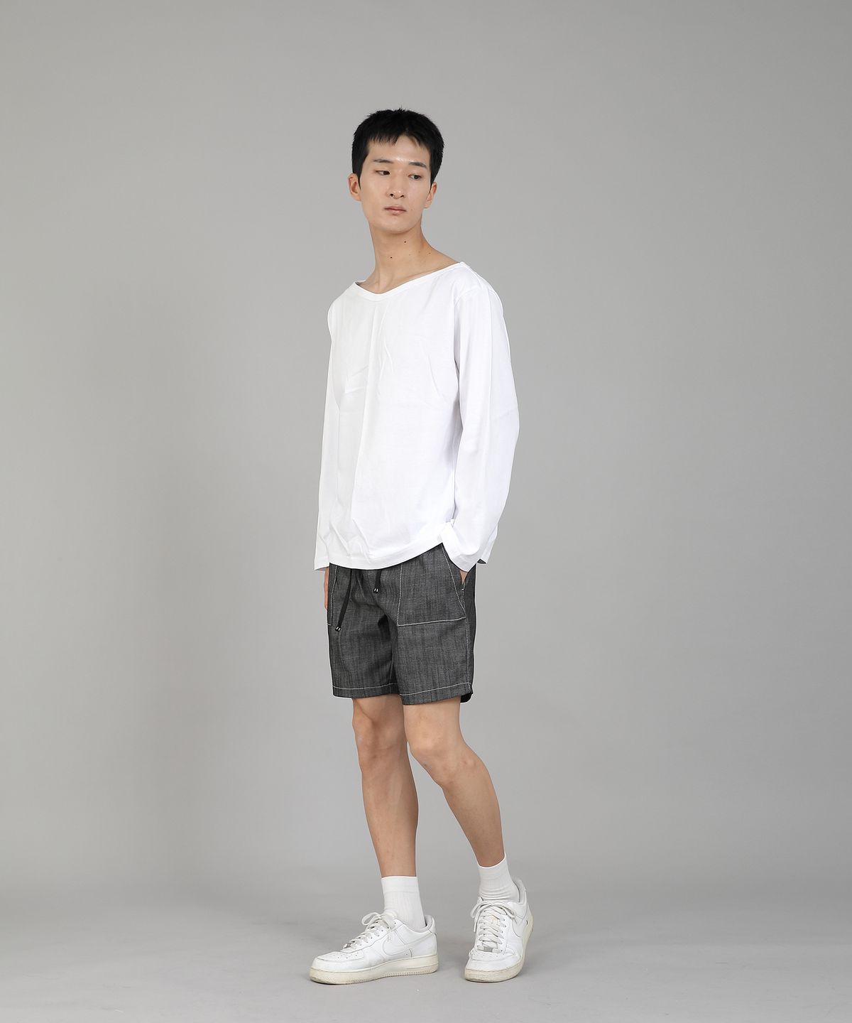 세인트크루(SAINTCREW) 무지 보트넥 긴팔티셔츠 RBL-878 화이트