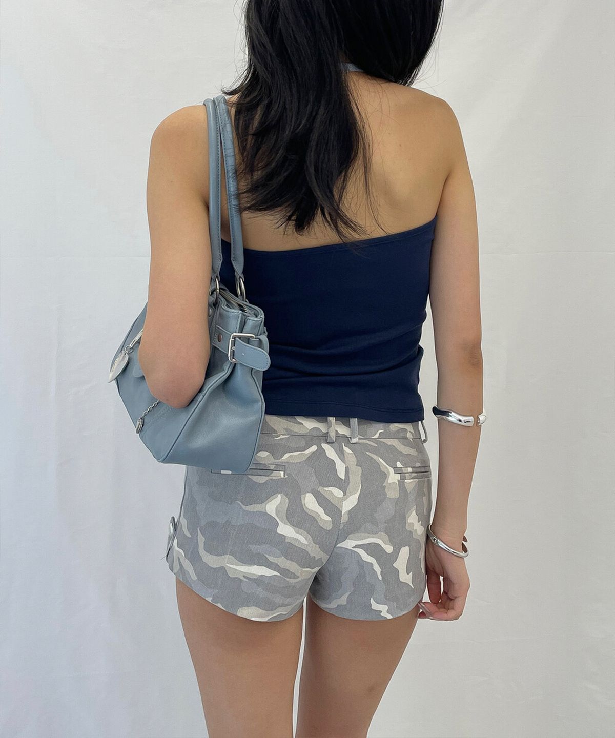 디망쉬(DIMANCHE) Button-Up Shorts (camouflage)