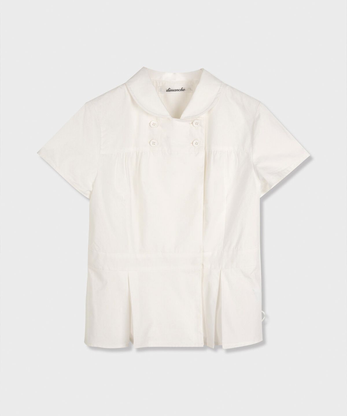 디망쉬(DIMANCHE) Double Button Blouse (white)