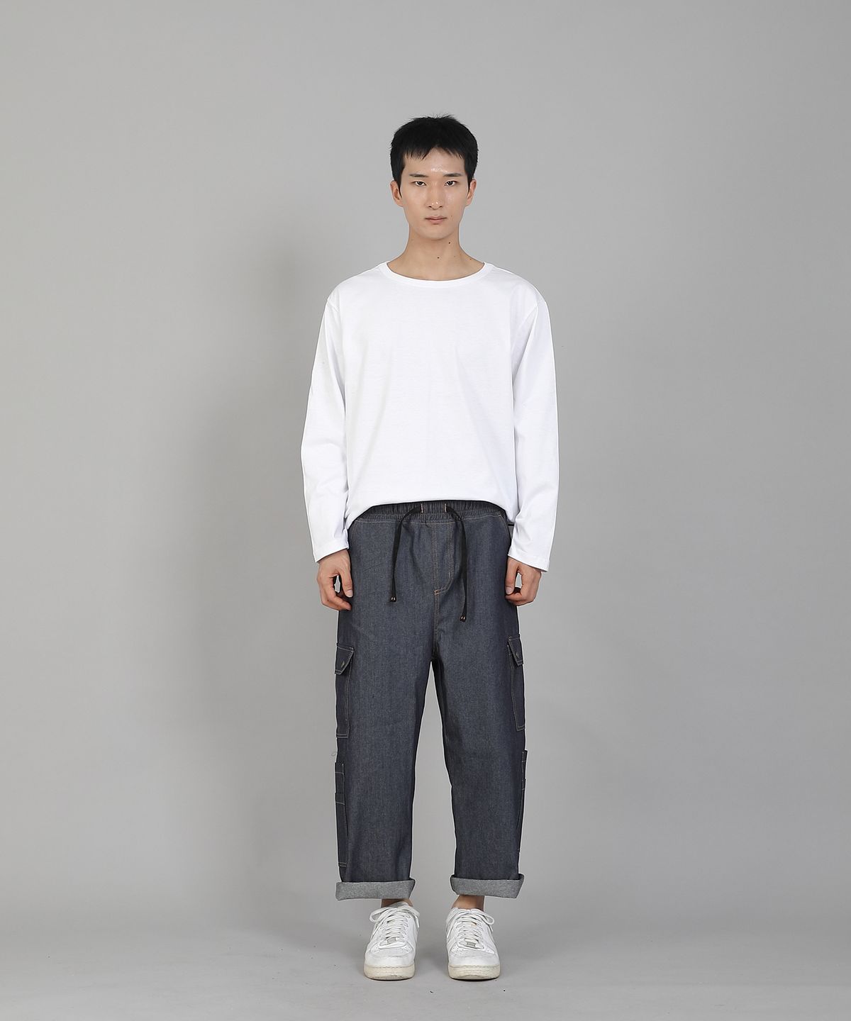 세인트크루(SAINTCREW) 무지 R넥 16s코튼 긴팔티셔츠 PRC-888 화이트