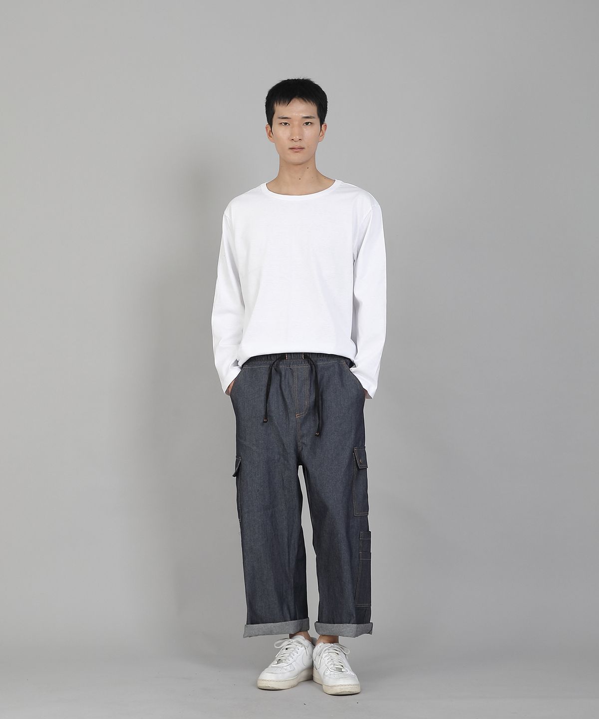 세인트크루(SAINTCREW) 무지 R넥 16s코튼 긴팔티셔츠 PRC-888 화이트