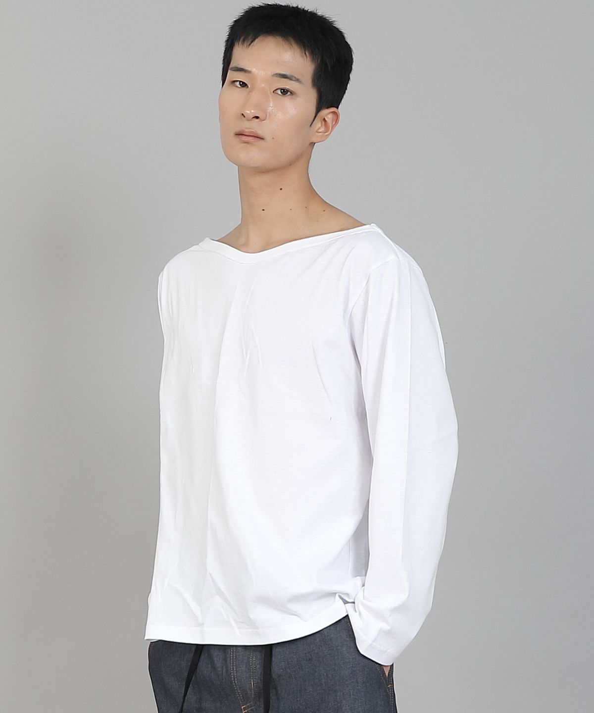 세인트크루(SAINTCREW) 무지 보트넥 16s코튼 긴팔티셔츠 PBL-890 화이트