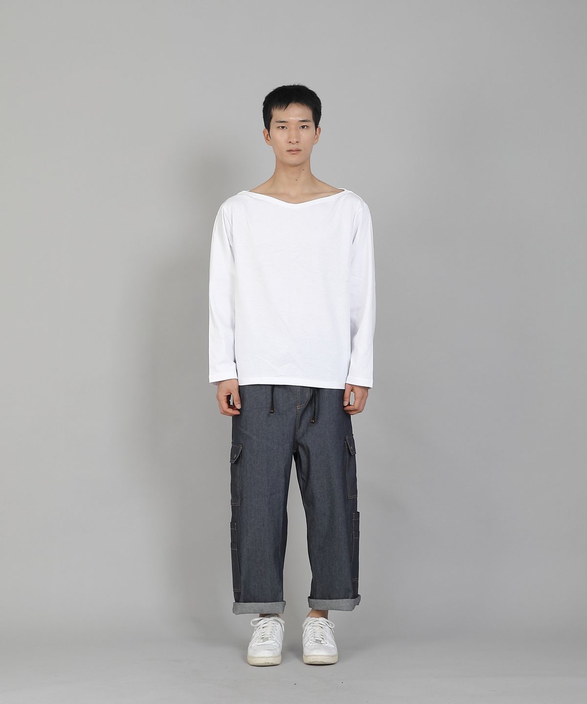 세인트크루(SAINTCREW) 무지 보트넥 16s코튼 긴팔티셔츠 PBL-890 화이트
