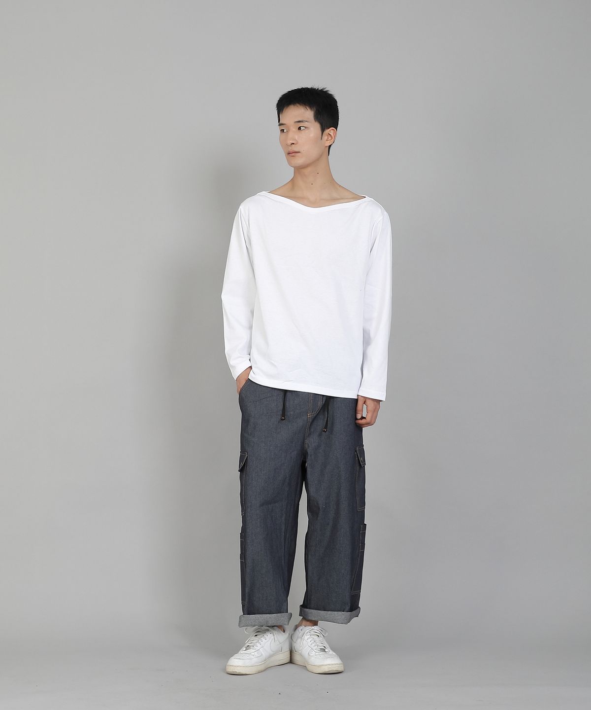 세인트크루(SAINTCREW) 무지 보트넥 16s코튼 긴팔티셔츠 PBL-890 화이트