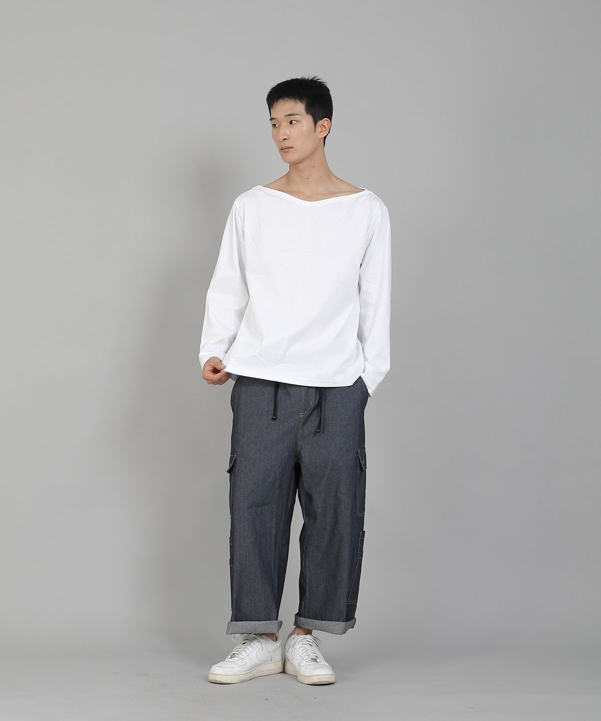 세인트크루(SAINTCREW) 무지 보트넥 16s코튼 긴팔티셔츠 PBL-890 화이트