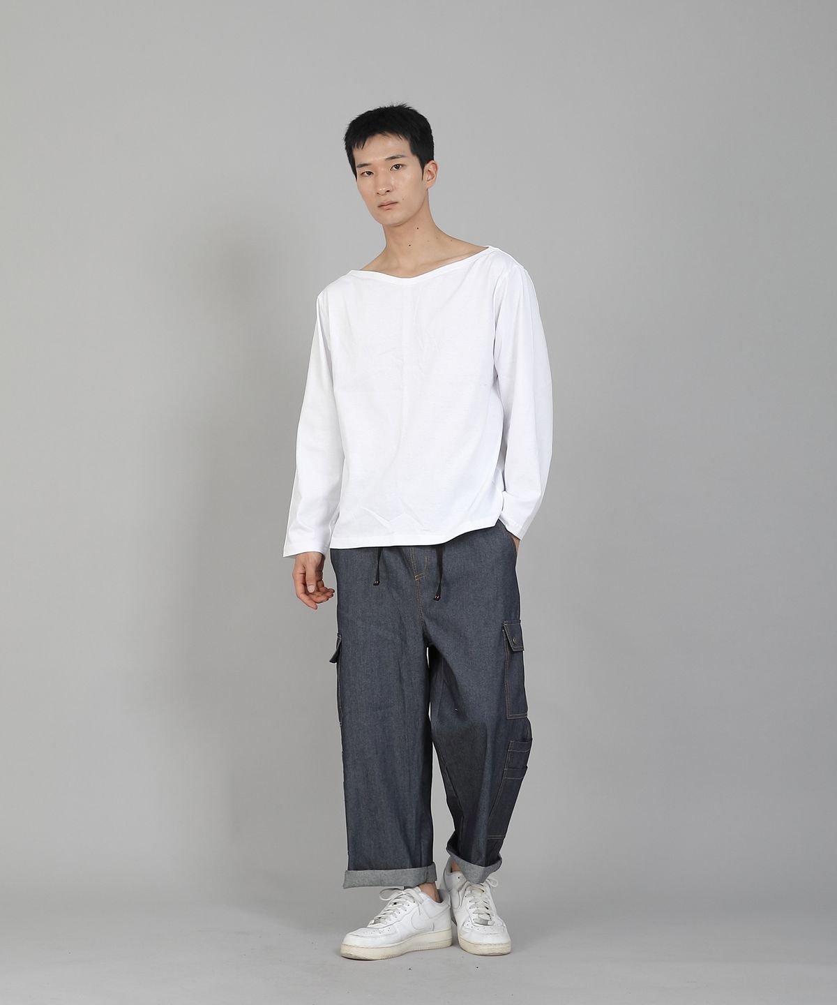 세인트크루(SAINTCREW) 무지 보트넥 16s코튼 긴팔티셔츠 PBL-890 화이트