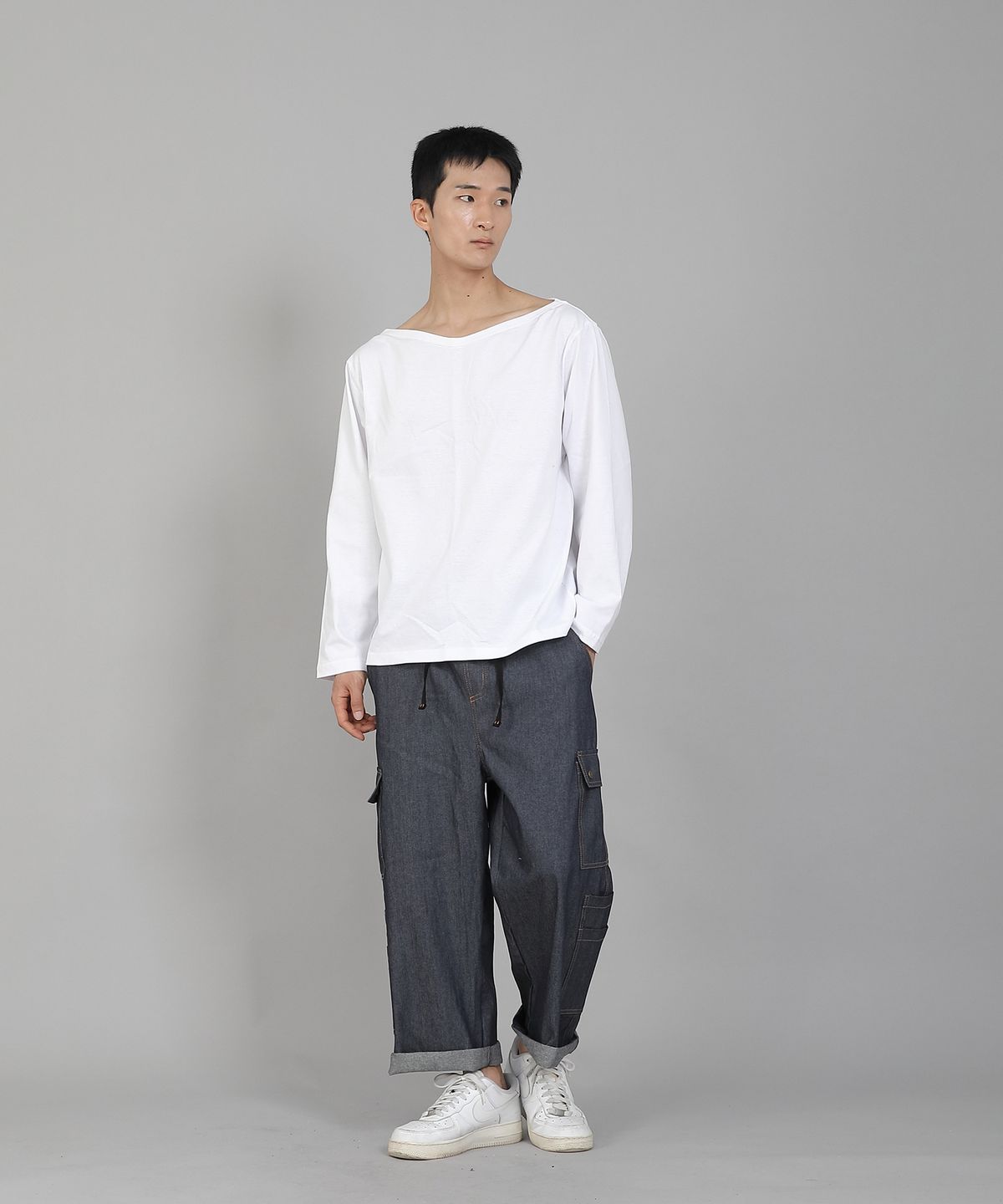 세인트크루(SAINTCREW) 무지 보트넥 16s코튼 긴팔티셔츠 PBL-890 화이트