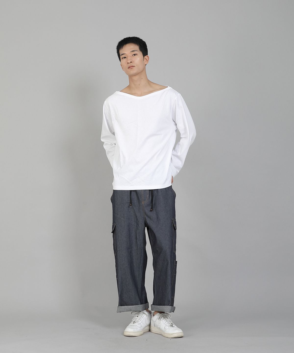 세인트크루(SAINTCREW) 무지 보트넥 16s코튼 긴팔티셔츠 PBL-890 화이트