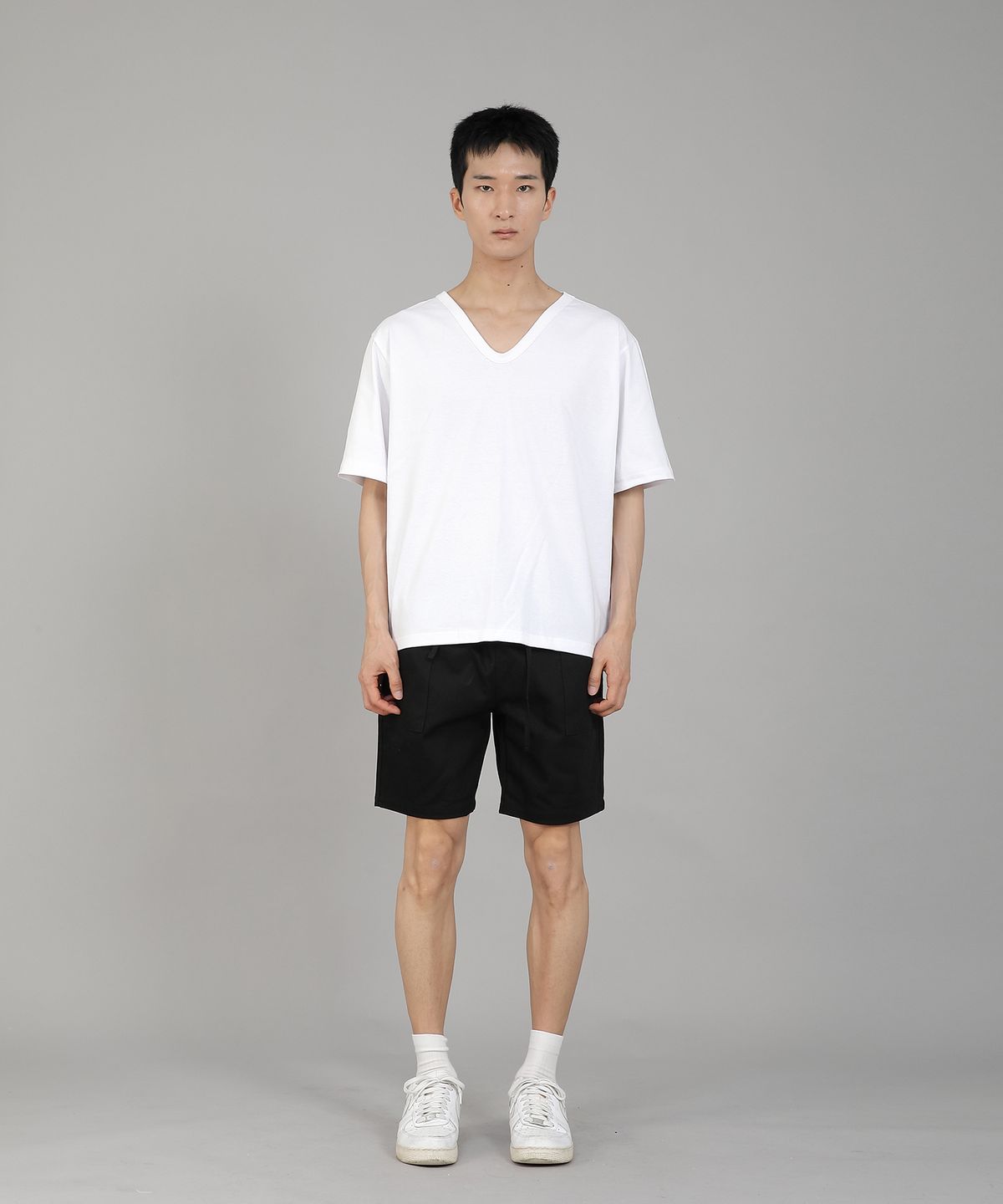 세인트크루(SAINTCREW) 무지 V넥 반팔티셔츠 VSR-881 화이트