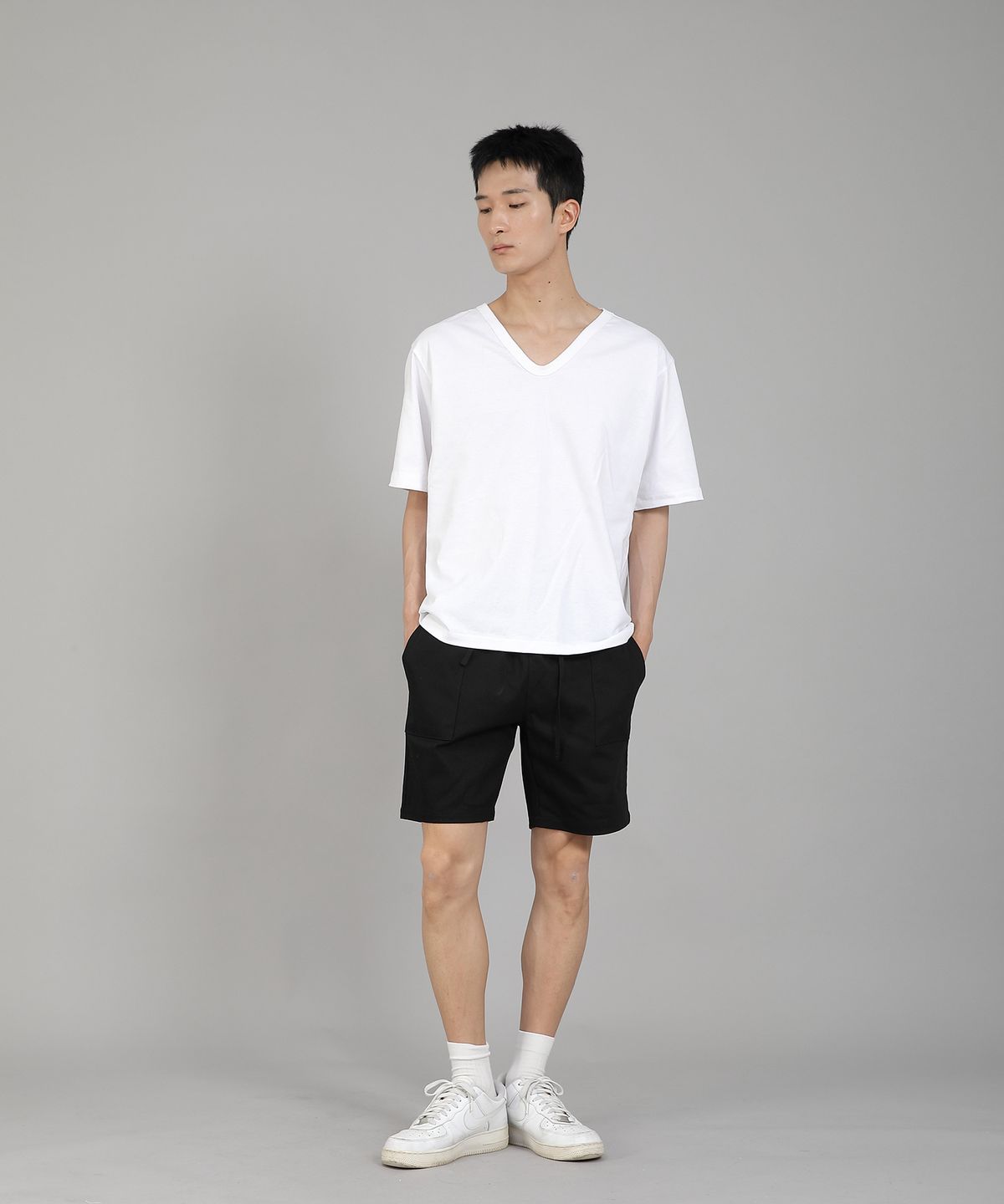 세인트크루(SAINTCREW) 무지 V넥 반팔티셔츠 VSR-881 화이트