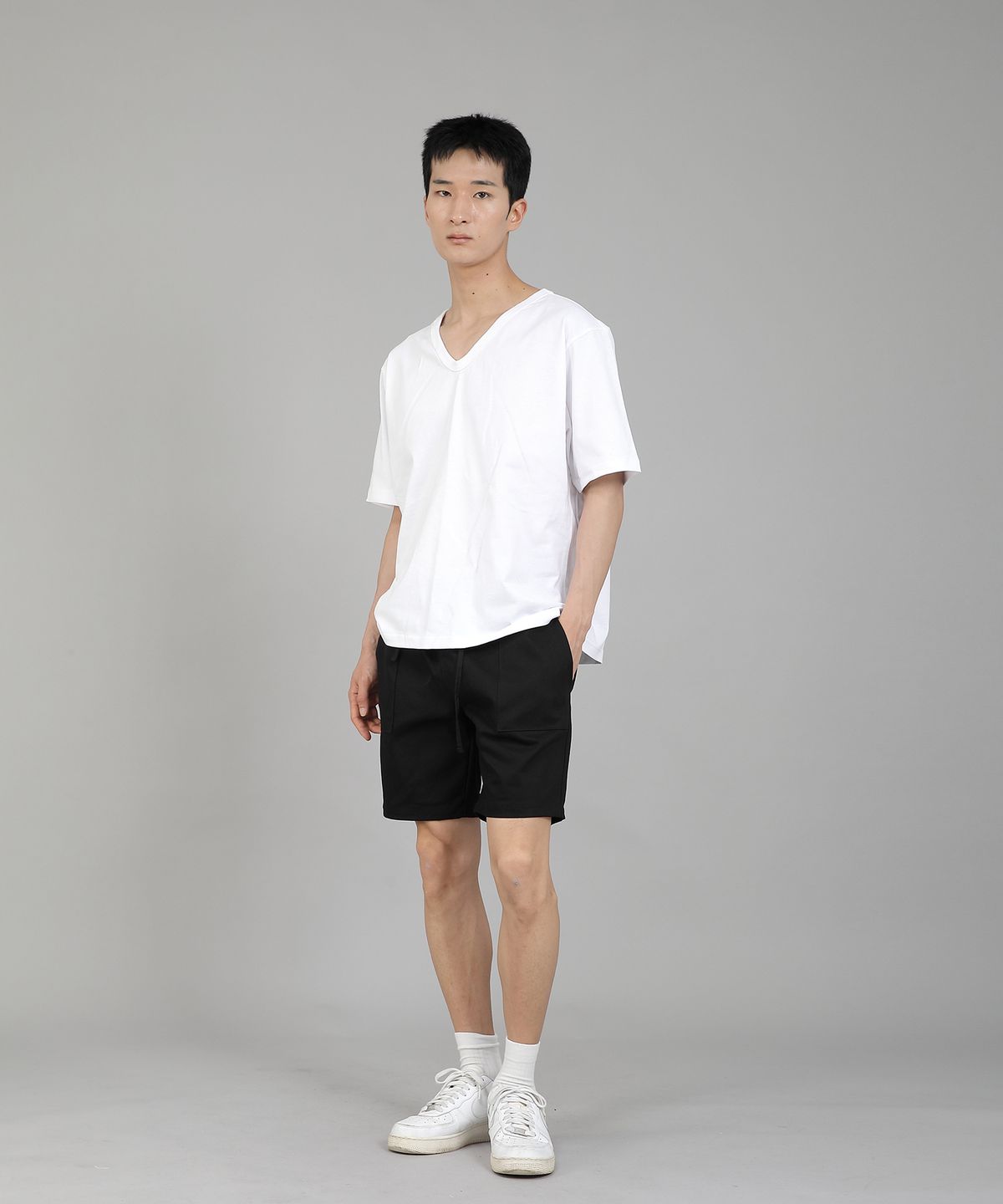 세인트크루(SAINTCREW) 무지 V넥 반팔티셔츠 VSR-881 화이트