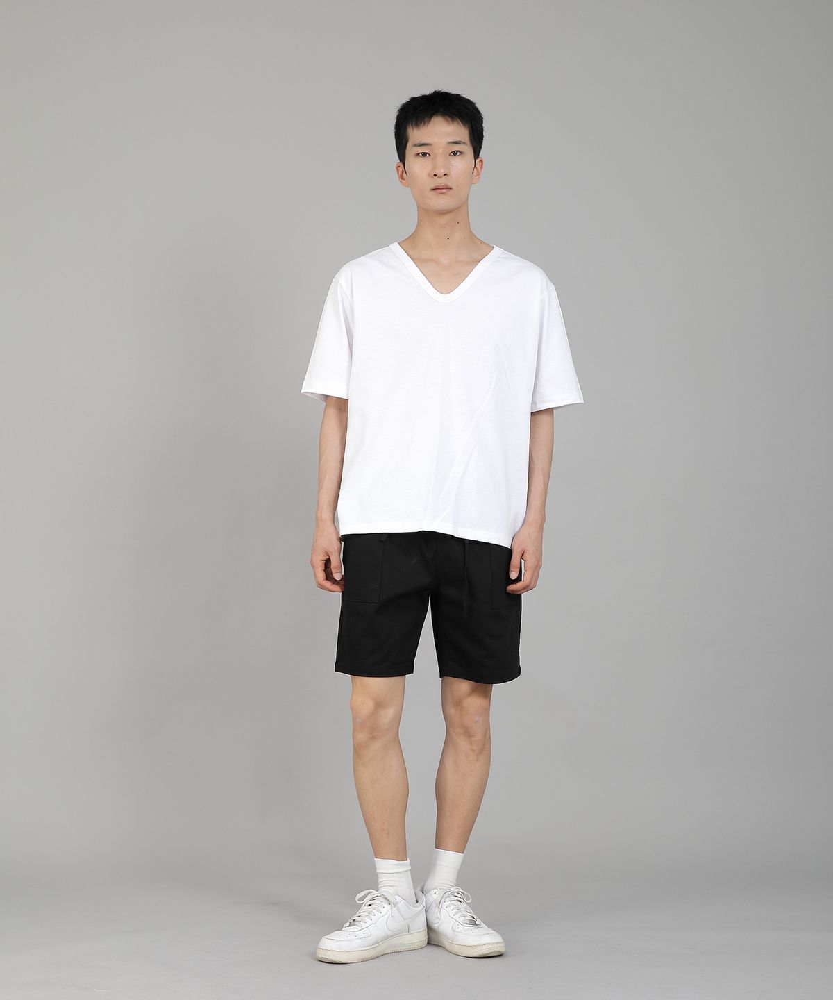 세인트크루(SAINTCREW) 무지 V넥 반팔티셔츠 VSR-881 화이트