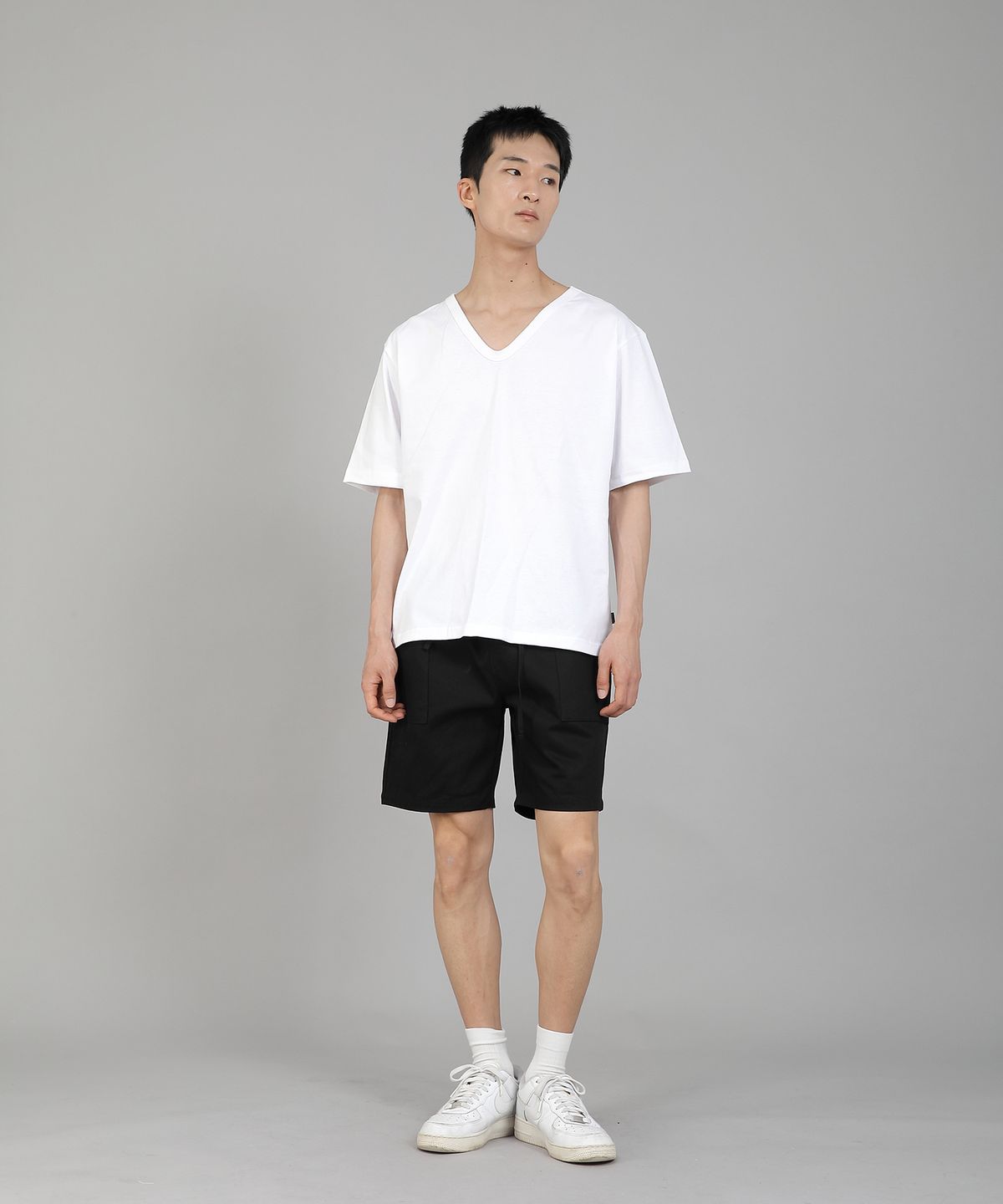 세인트크루(SAINTCREW) 무지 V넥 반팔티셔츠 VSR-881 화이트