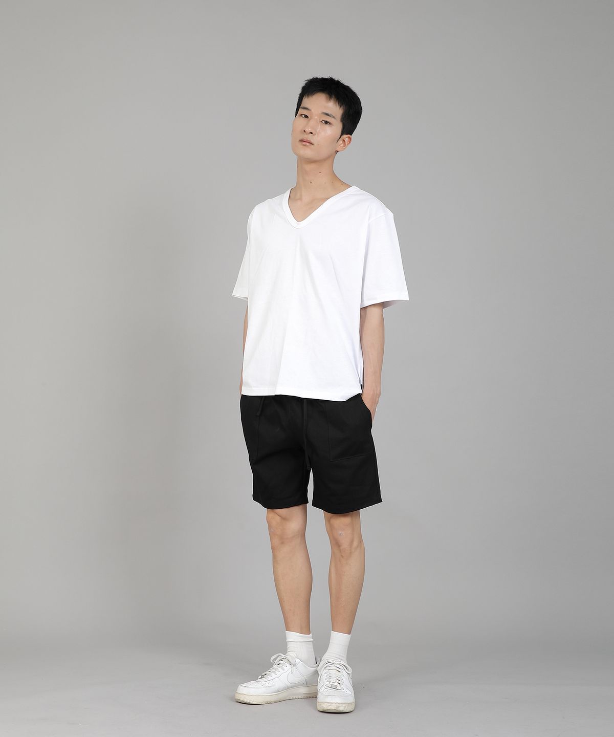 세인트크루(SAINTCREW) 무지 V넥 반팔티셔츠 VSR-881 화이트