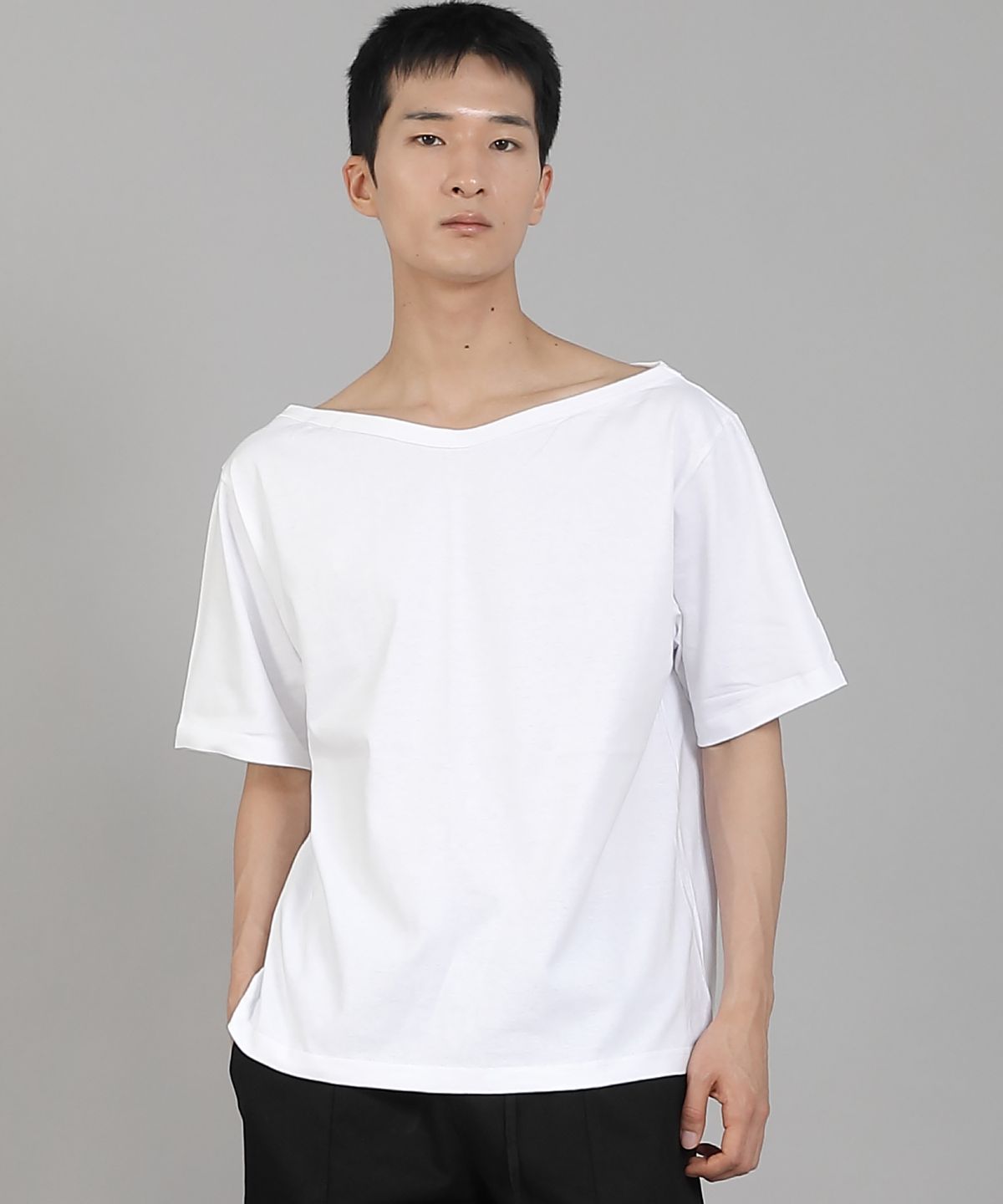 세인트크루(SAINTCREW) 무지 보트넥 반팔티셔츠 BSR-882 화이트