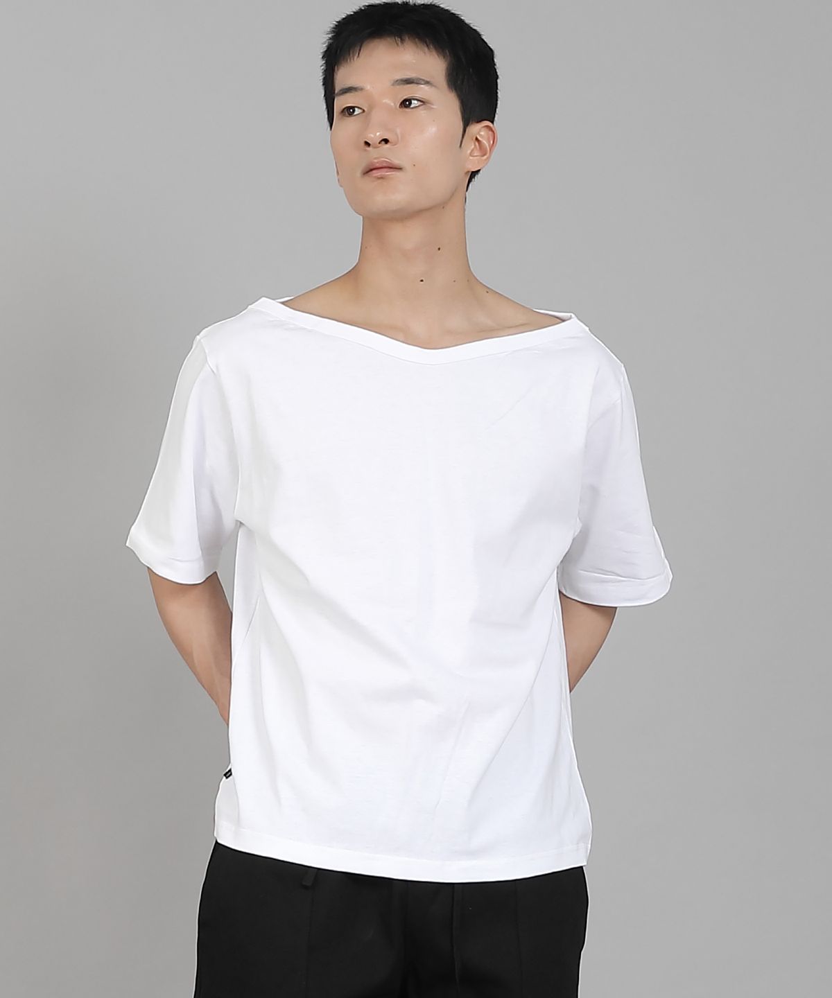 세인트크루(SAINTCREW) 무지 보트넥 반팔티셔츠 BSR-882 화이트