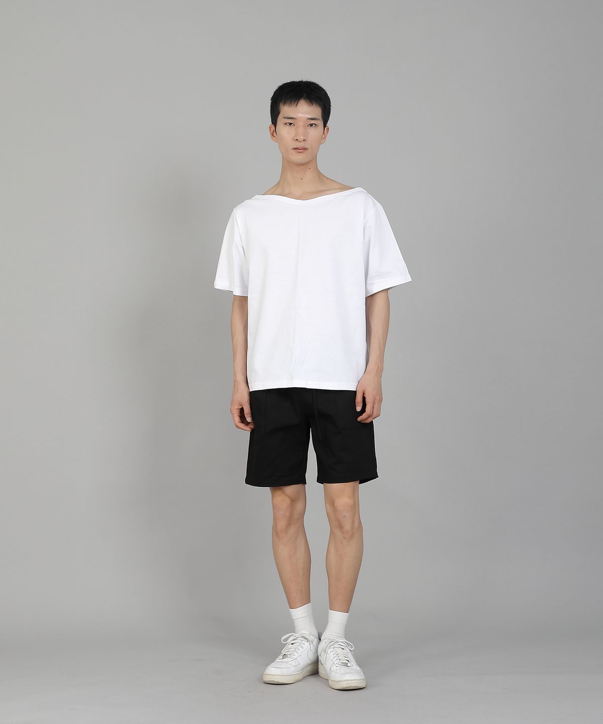 세인트크루(SAINTCREW) 무지 보트넥 반팔티셔츠 BSR-882 화이트