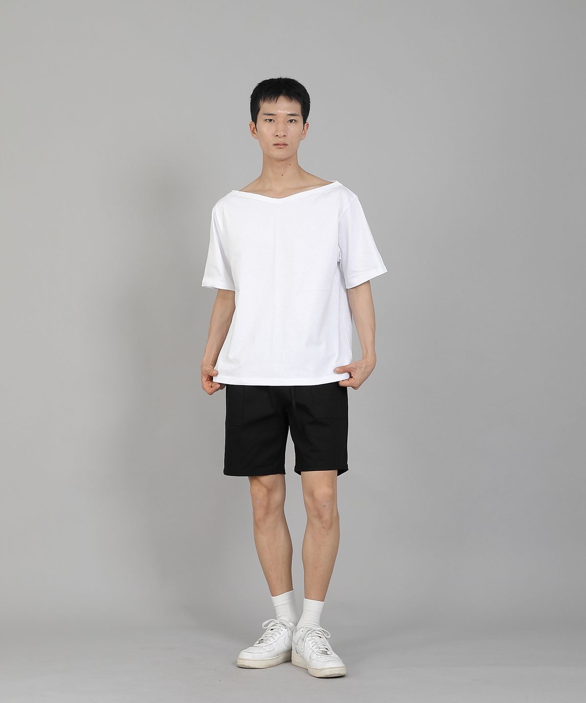세인트크루(SAINTCREW) 무지 보트넥 반팔티셔츠 BSR-882 화이트