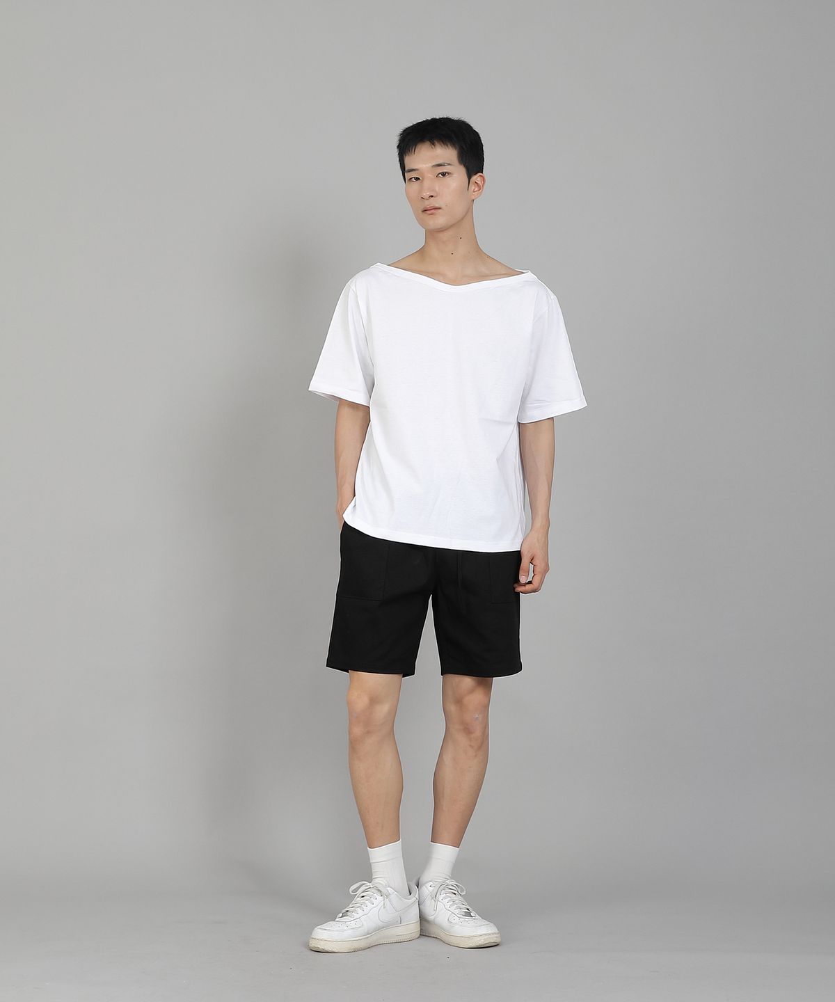세인트크루(SAINTCREW) 무지 보트넥 반팔티셔츠 BSR-882 화이트