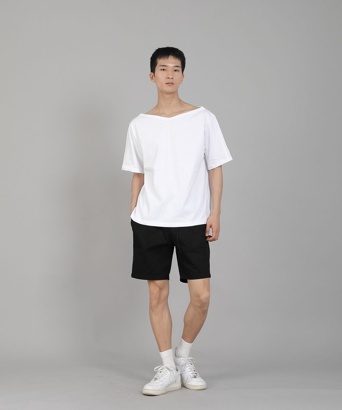 세인트크루(SAINTCREW) 무지 보트넥 반팔티셔츠 BSR-882 화이트
