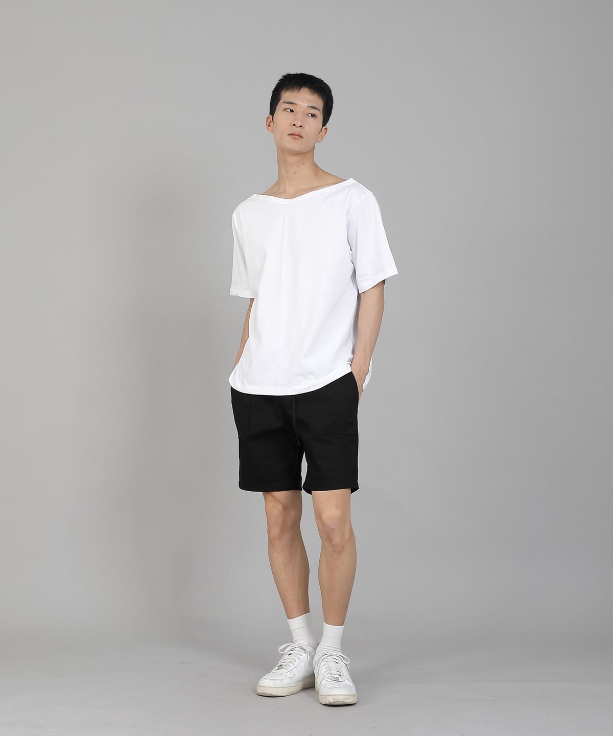 세인트크루(SAINTCREW) 무지 보트넥 반팔티셔츠 BSR-882 화이트