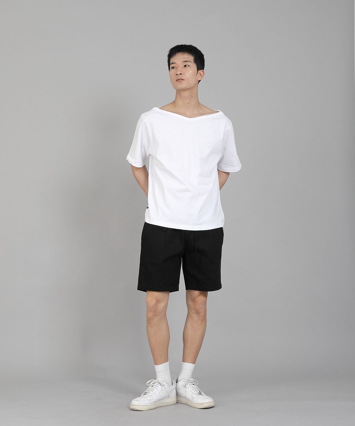 세인트크루(SAINTCREW) 무지 보트넥 반팔티셔츠 BSR-882 화이트
