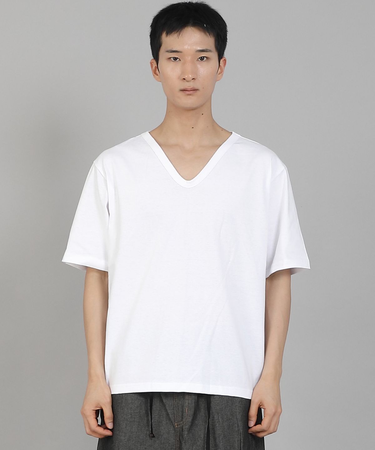 세인트크루(SAINTCREW) 무지 V넥 16s코튼 반팔티셔츠 VCS-891 화이트