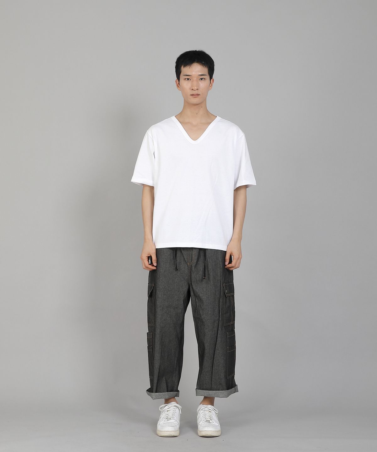 세인트크루(SAINTCREW) 무지 V넥 16s코튼 반팔티셔츠 VCS-891 화이트