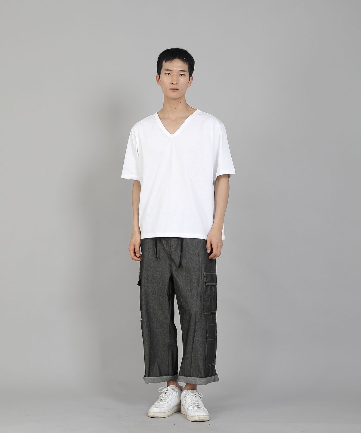 세인트크루(SAINTCREW) 무지 V넥 16s코튼 반팔티셔츠 VCS-891 화이트
