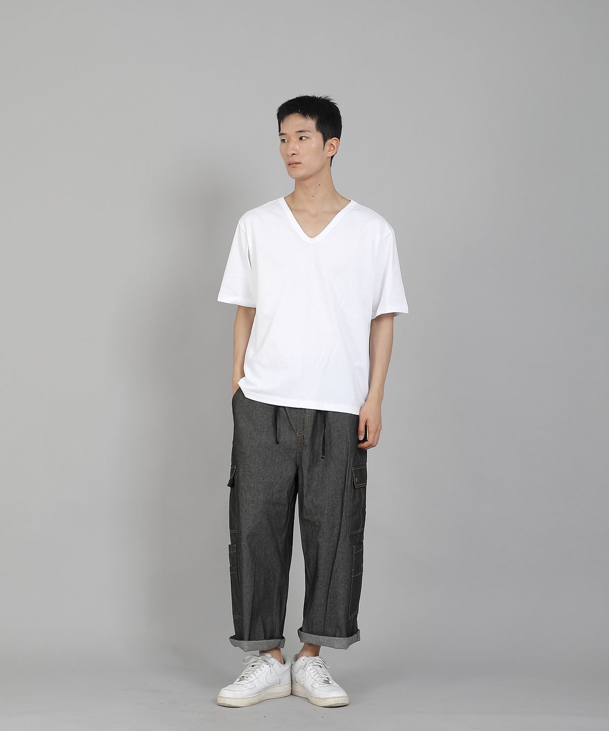 세인트크루(SAINTCREW) 무지 V넥 16s코튼 반팔티셔츠 VCS-891 화이트