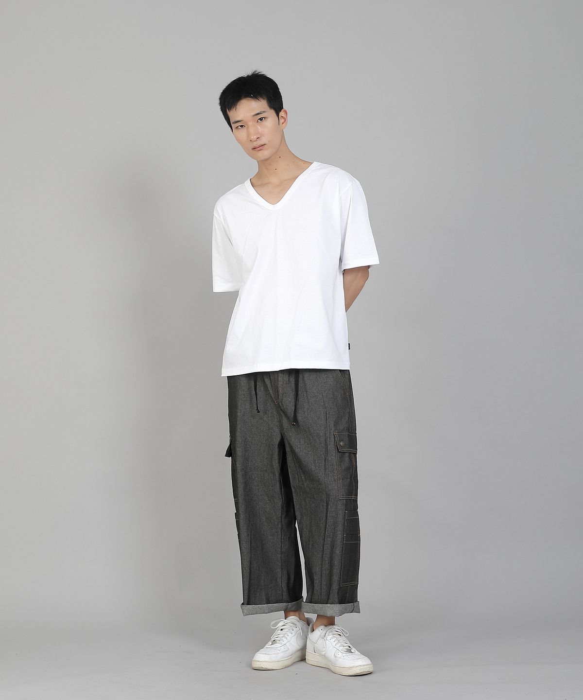세인트크루(SAINTCREW) 무지 V넥 16s코튼 반팔티셔츠 VCS-891 화이트