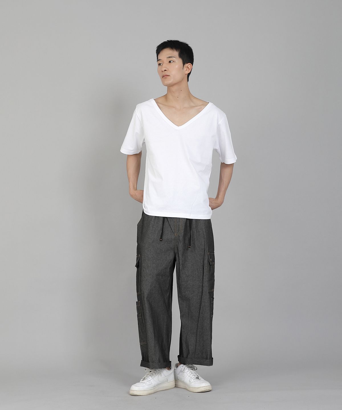 세인트크루(SAINTCREW) 무지 BIG V넥 16s코튼 반팔티셔츠 BIGV-893 화이트
