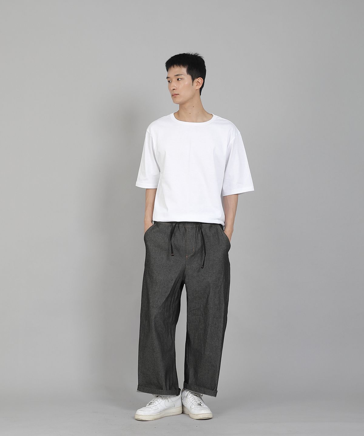 세인트크루(SAINTCREW) 무지 R넥 16s코튼 5부 반팔티셔츠 R-8A02 화이트