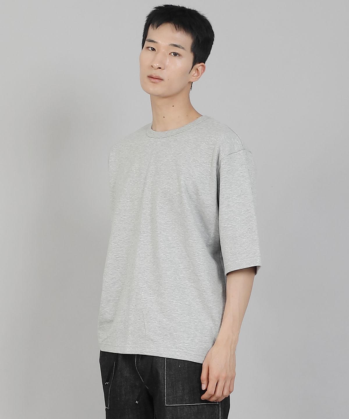 세인트크루(SAINTCREW) 무지 R넥 5부 반팔티셔츠 RHR-896 그레이