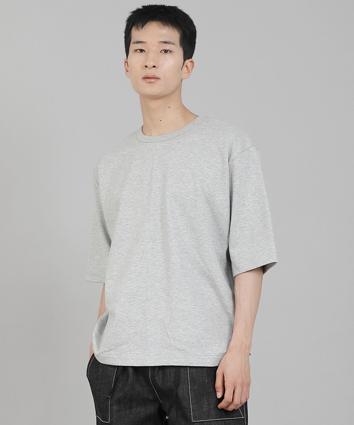 세인트크루(SAINTCREW) 무지 R넥 5부 반팔티셔츠 RHR-896 그레이