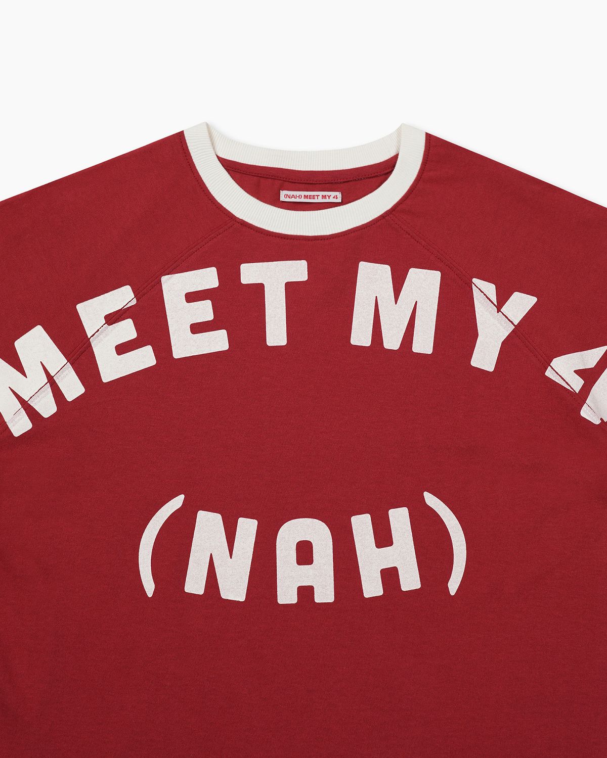 나밋마이포(NAH MEET MY 4) CRACK LOGO RAGLAN RINGER TEE