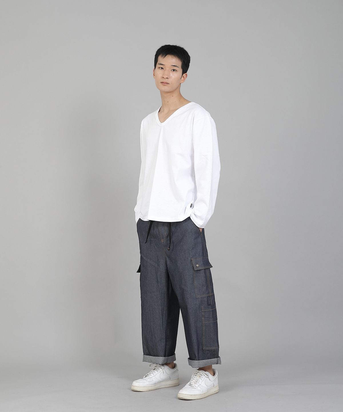 세인트크루(SAINTCREW) 더블카고 9부 팬츠 DCP-382 데님 라이트인디고