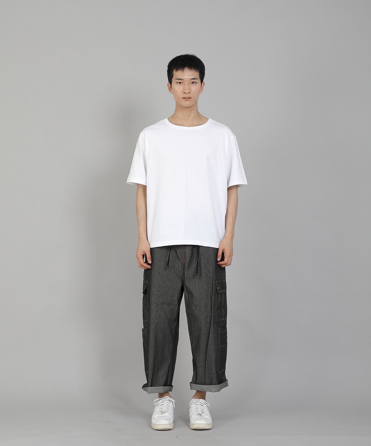 세인트크루(SAINTCREW) 더블카고 9부 팬츠 DCP-382 데님 그레이블랙