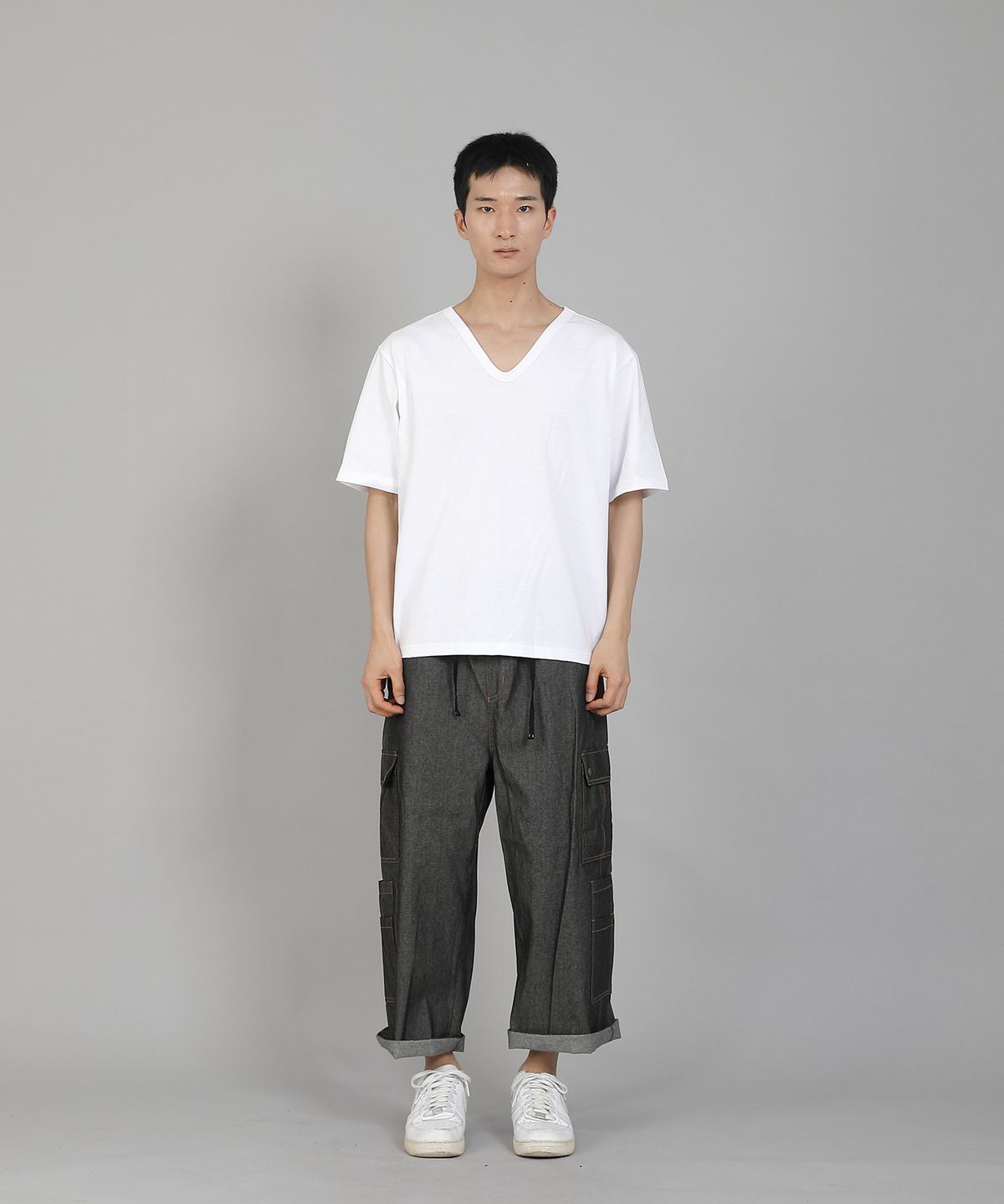 세인트크루(SAINTCREW) 더블카고 9부 팬츠 DCP-382 데님 그레이블랙