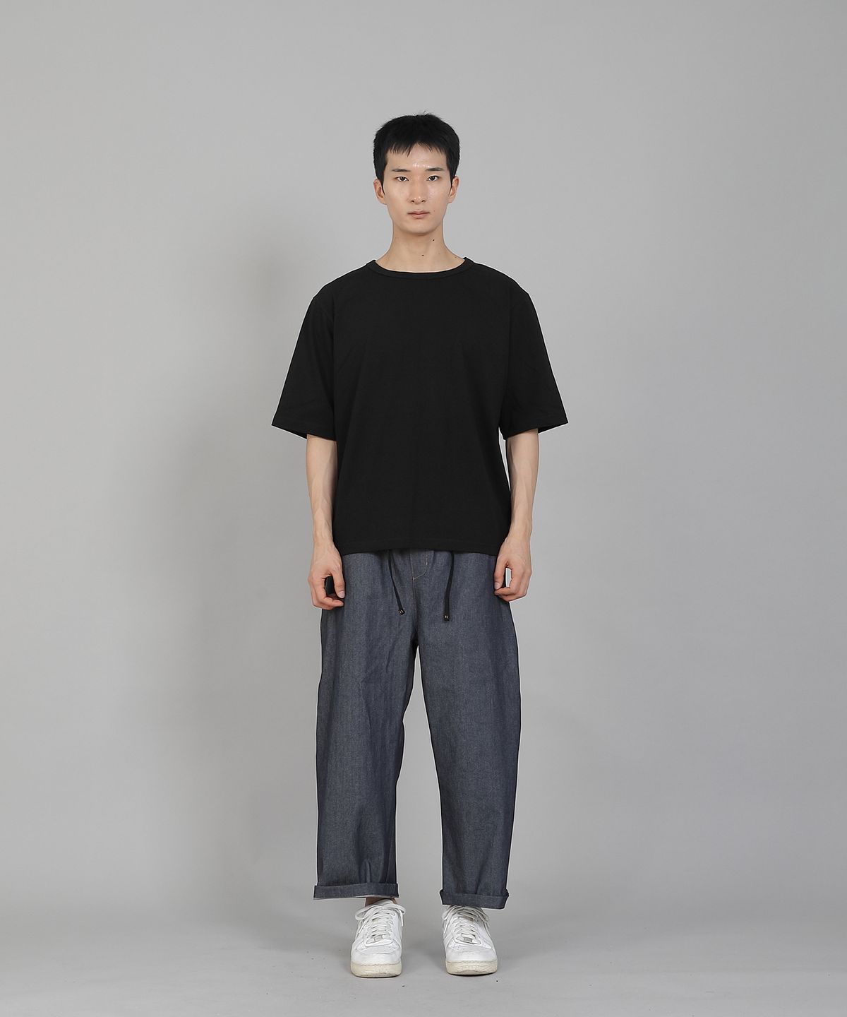 세인트크루(SAINTCREW) EX와이드 9부 밴딩팬츠 EWP-383 데님 라이트인디고